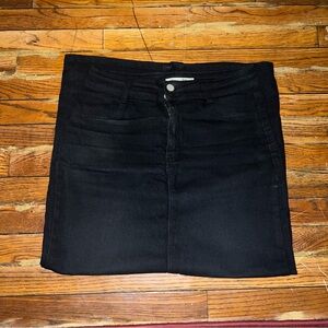 Black Denim Maxi Skirt